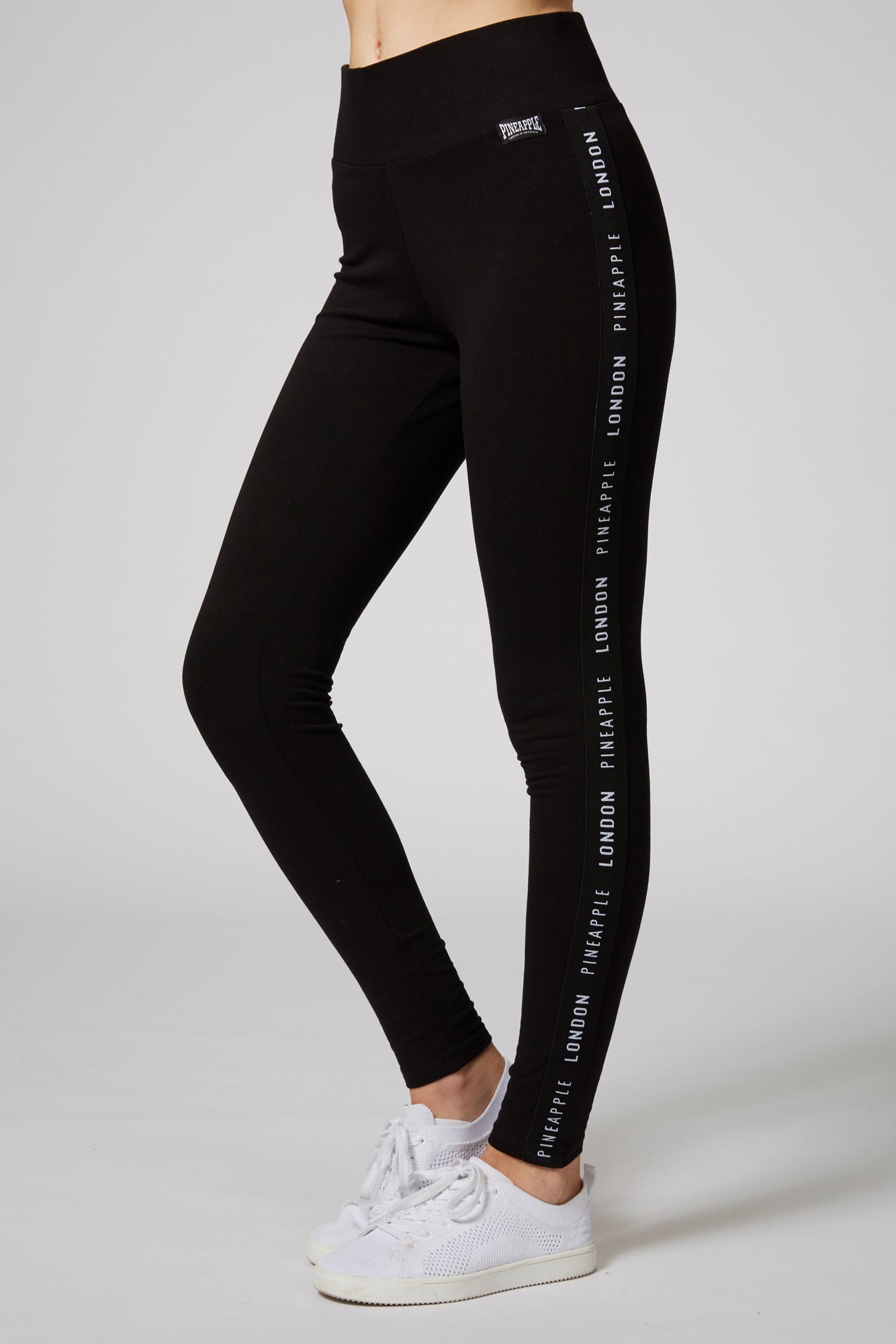 Woman wearing Pineapple Black Jacquard Leggings