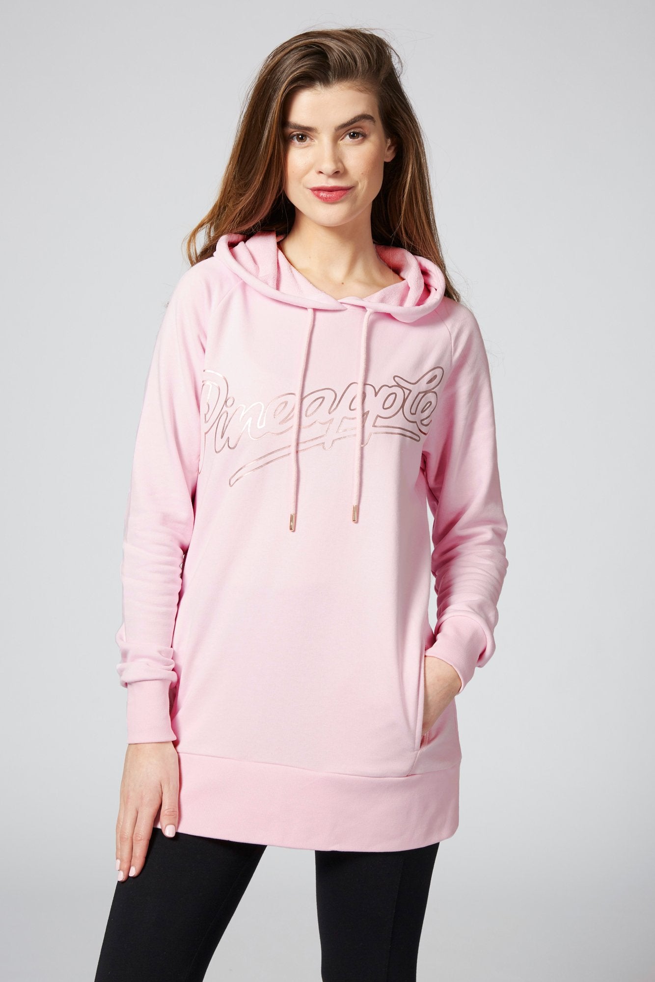 Pineapple Dancewear Women's Pink Loopback Longline Hoodie