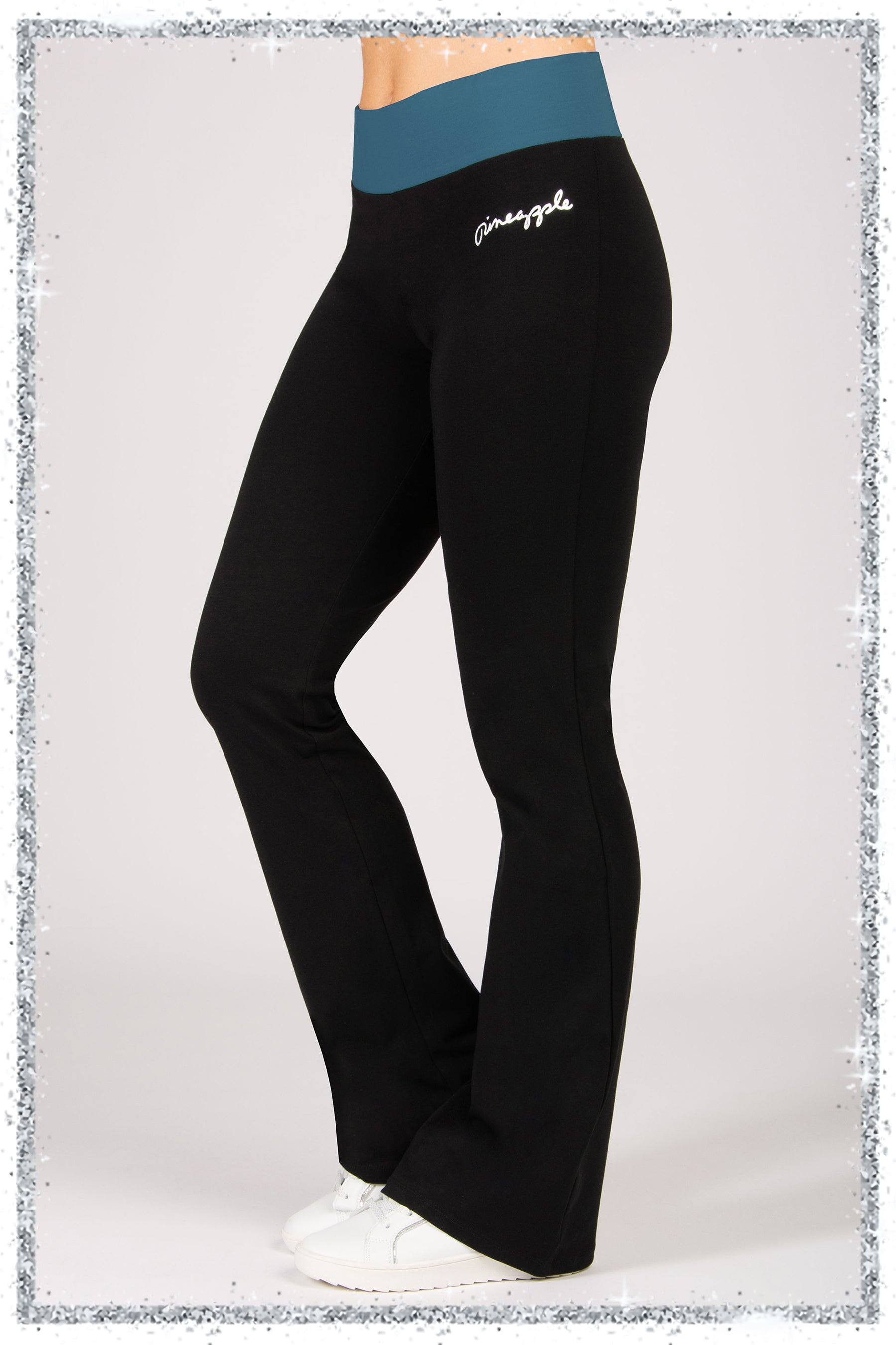 Contrast Band Bootcut Jersey Trousers