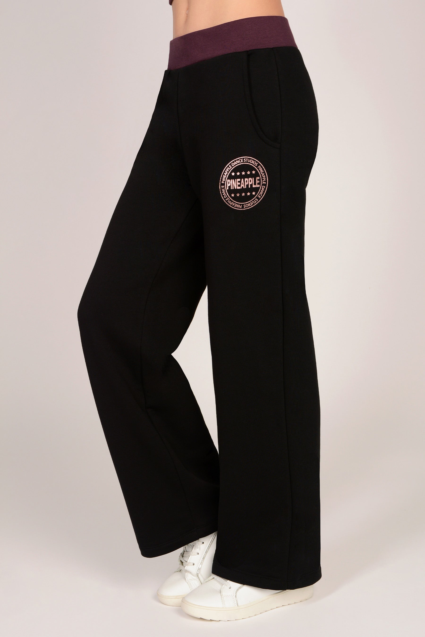 Contrast Band Wide Leg Joggers