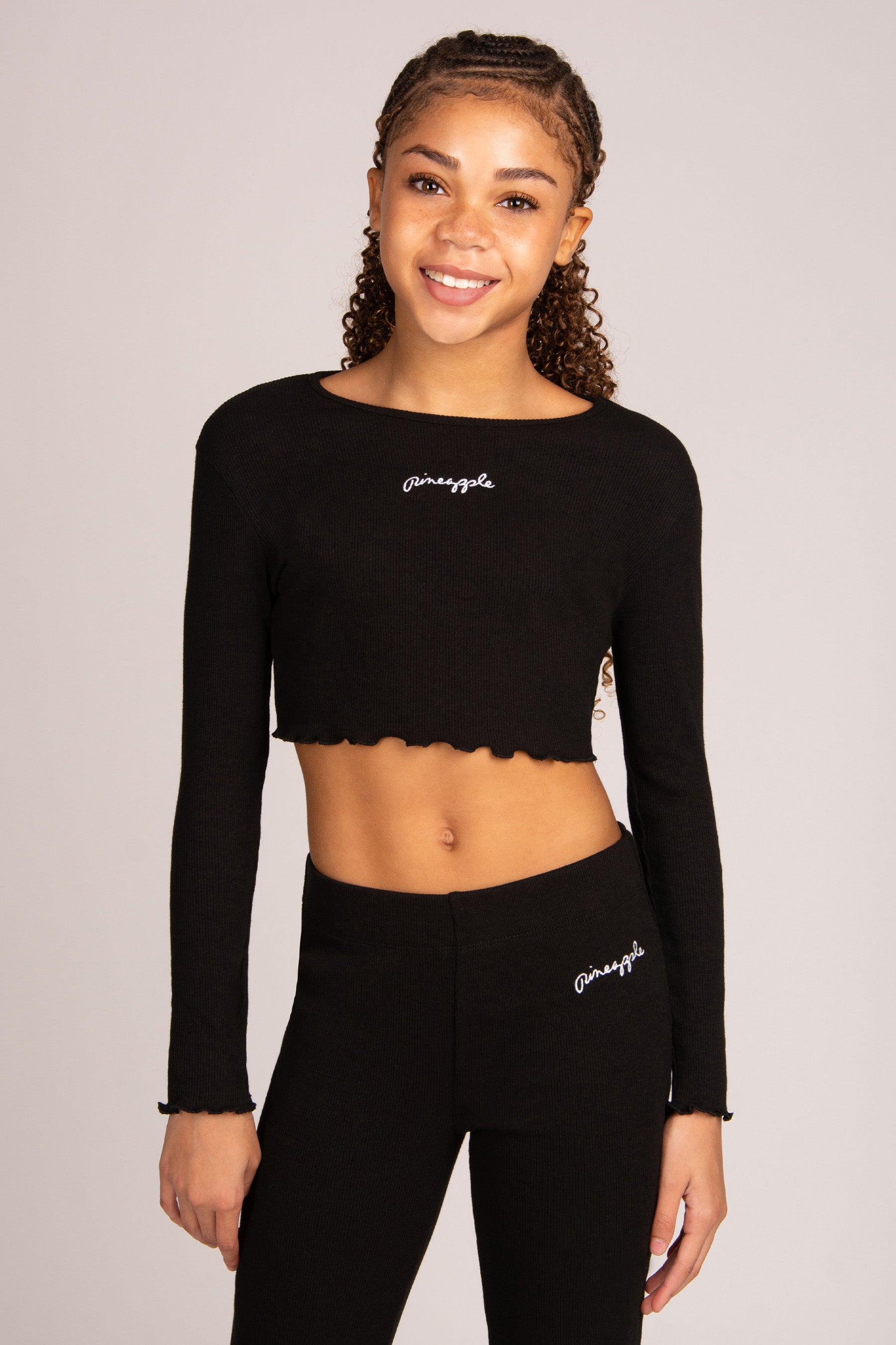 Long Sleeve Rib Crop Top