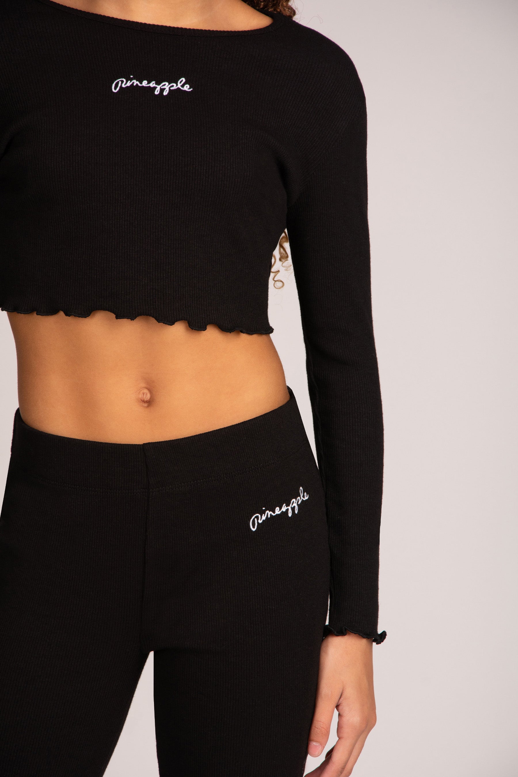 Long Sleeve Rib Crop Top