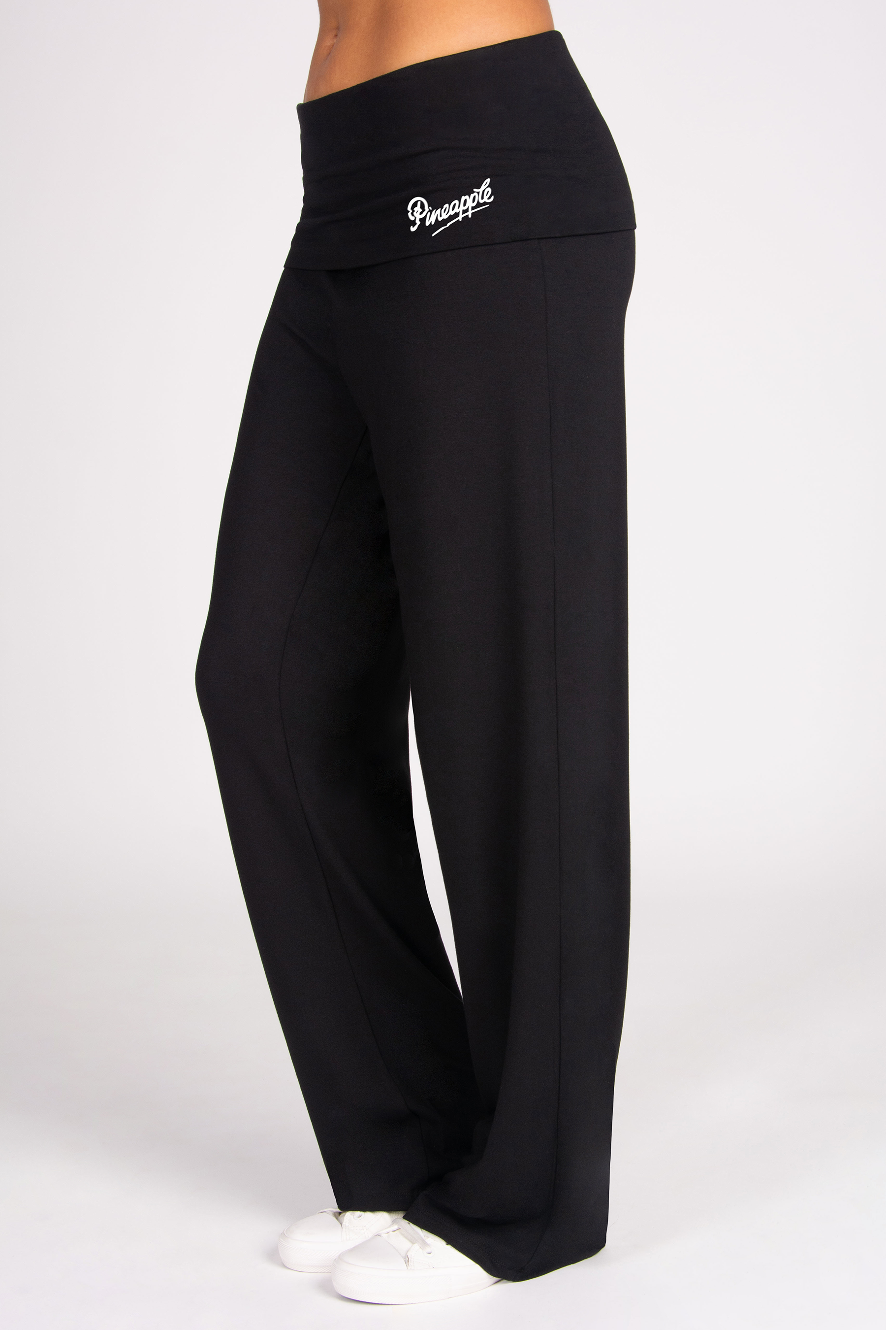 Fold Over Waistband Viscose Jersey Trousers