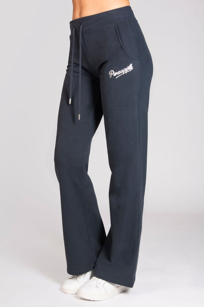 Wide leg joggers in soft fabric and dark grey colour for women