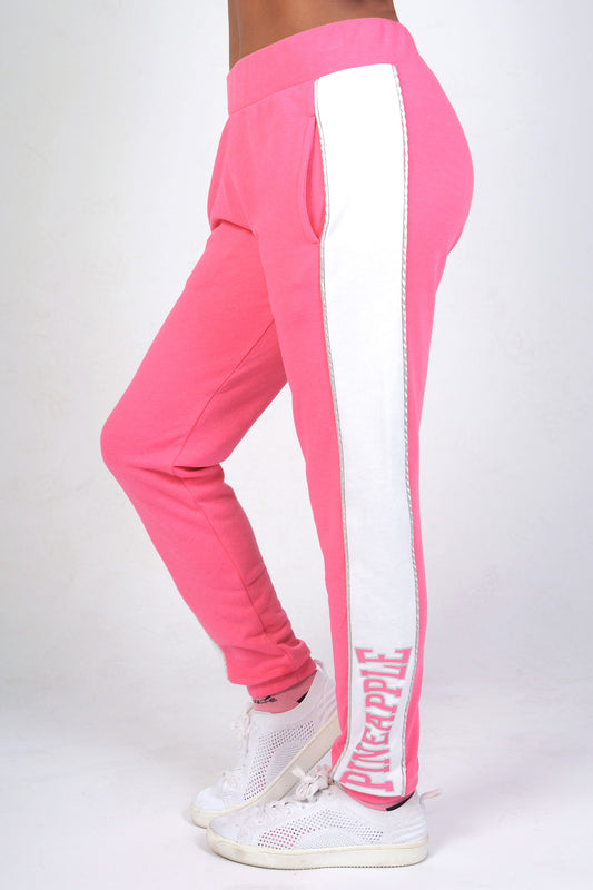 Girl wearing Pineapple Pink Logo Panel Joggers