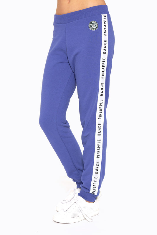 Girl wearing Pineapple Blue Denim Stripe Jacquard Joggers