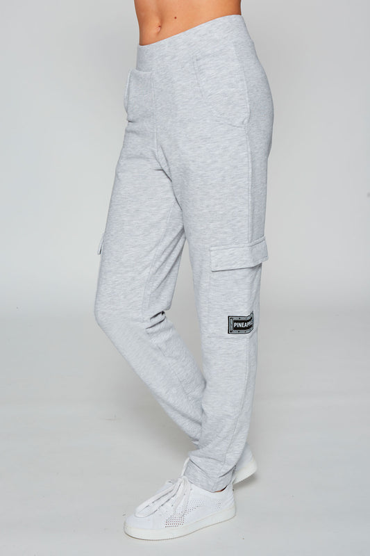 Girl wearing Pineapple Grey Marl Cargo Joggers