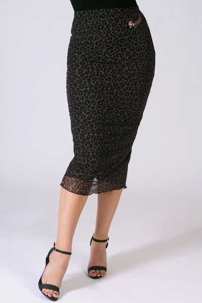 Pineapple brown Leopard Print Skirt